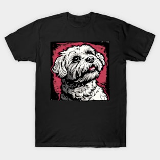 Retro Art Maltese Dog Lover T-Shirt